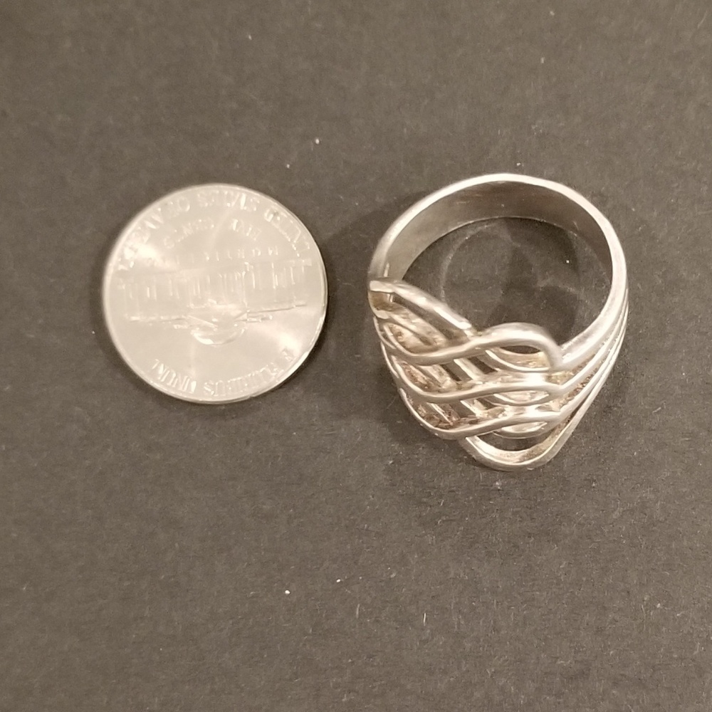 Stamped Sterling Silver Scroll Ring - image 3